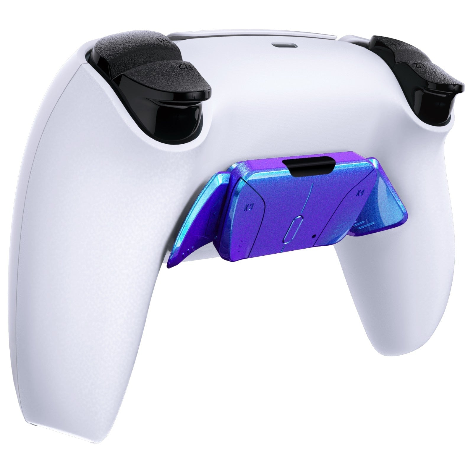 eXtremeRate Replacement Redesigned K1 K2 K3 K4 Back Buttons Housing Shell for eXtremeRate RISE4 Remap Kit, Compatible with PS5 Controller - Chameleon Purple Blue eXtremeRate