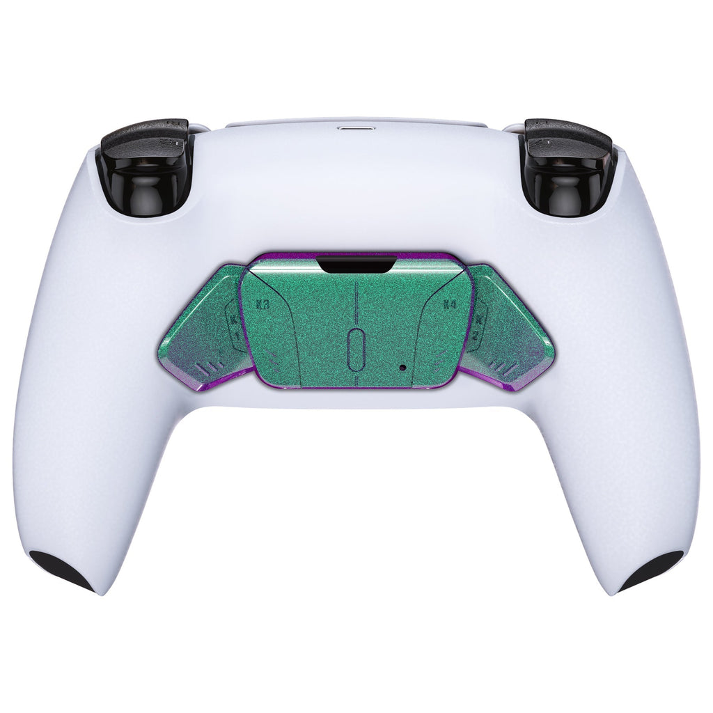 eXtremeRate Turn RISE to RISE4 Kit – Redesigned K1 K2 K3 K4 Back Buttons Housing & Remap PCB Board for eXtremeRate RISE & RISE4 Remap kit, Compatible with PS5 Controller - Chameleon Green Purple eXtremeRate