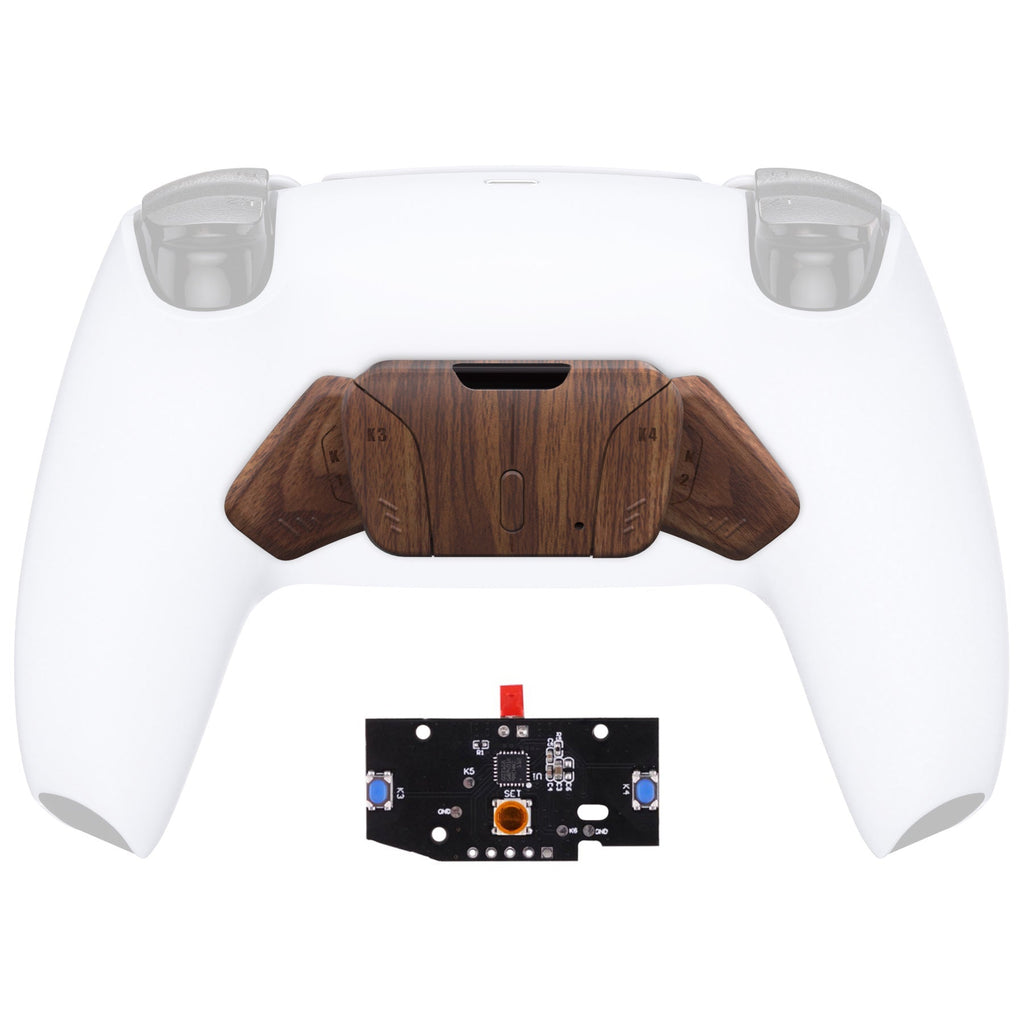 eXtremeRate Turn RISE to RISE4 Kit – Redesigned K1 K2 K3 K4 Back Buttons Housing & Remap PCB Board for eXtremeRate RISE & RISE4 Remap kit, Compatible with PS5 Controller - Wood Grain eXtremeRate