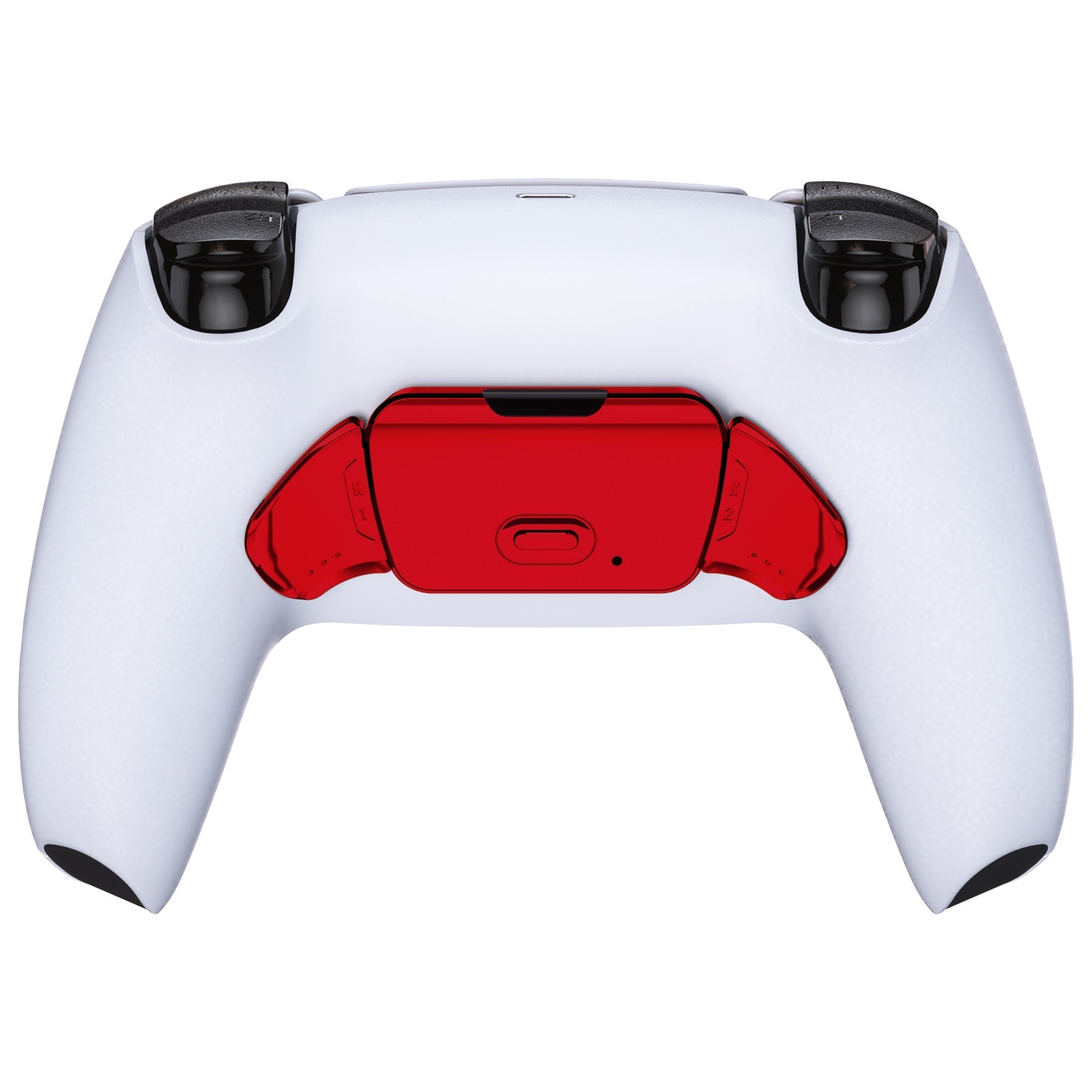 eXtremeRate Replacement Redesigned K1 K2 Back Buttons for eXtremerate RISE Remap Kit, Compatible with PS5 Controller - Chrome Red eXtremeRate