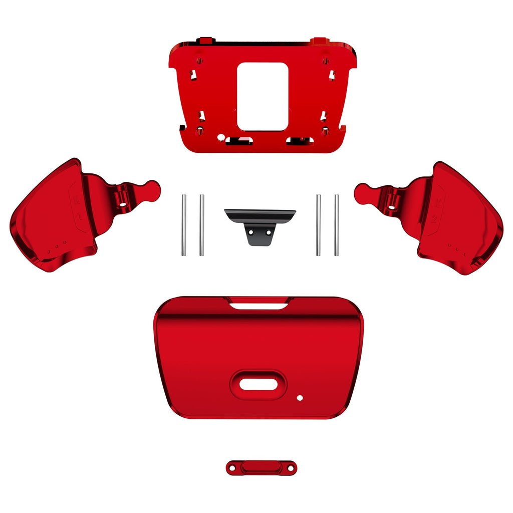 eXtremeRate Replacement Redesigned K1 K2 Back Buttons for eXtremerate RISE Remap Kit, Compatible with PS5 Controller - Chrome Red eXtremeRate