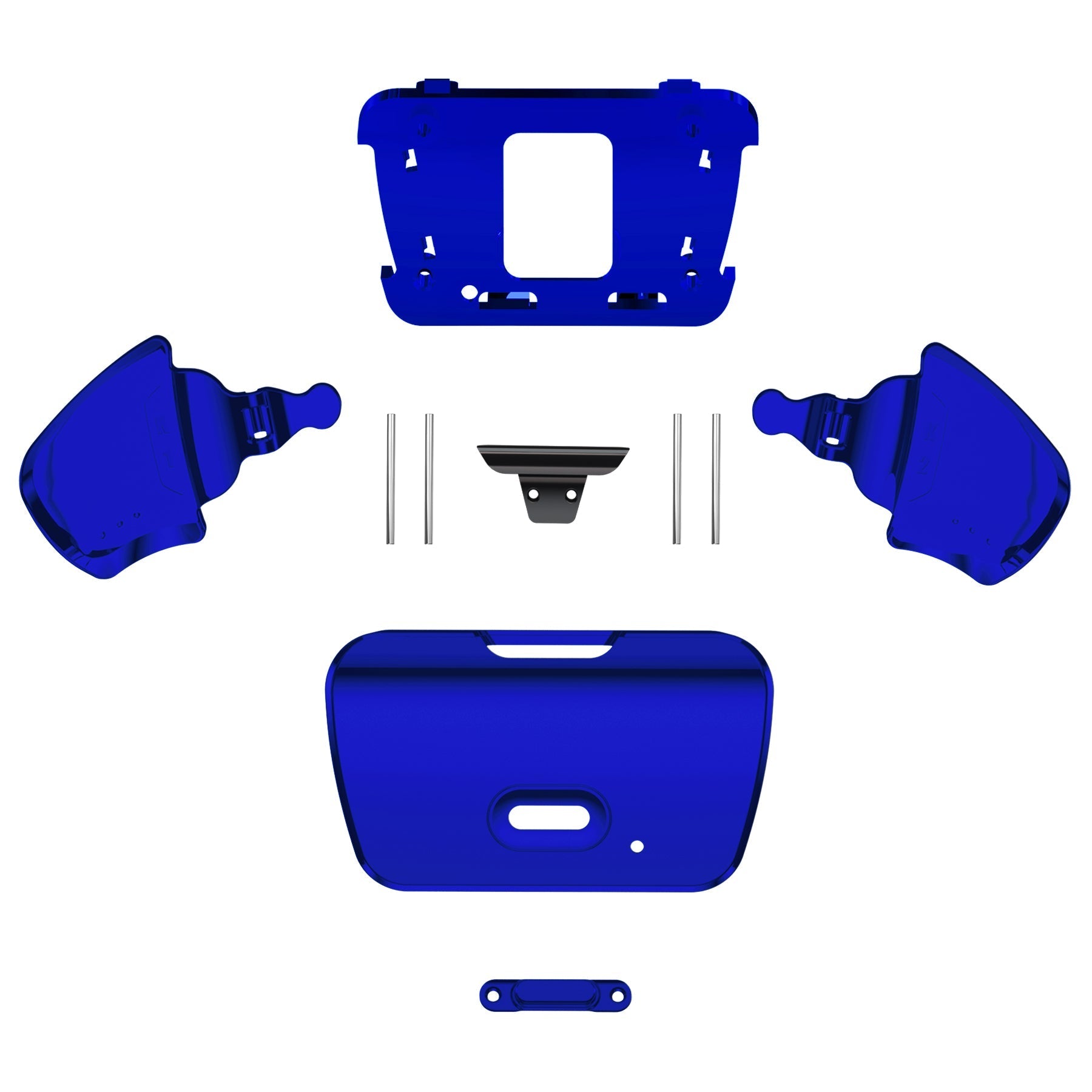 eXtremeRate Replacement Redesigned K1 K2 Back Buttons for eXtremerate RISE Remap Kit, Compatible with PS5 Controller - Chrome Blue eXtremeRate