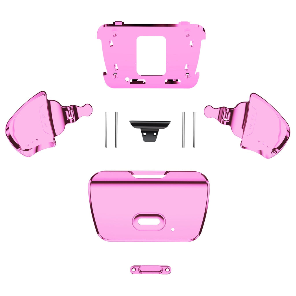 eXtremeRate Replacement Redesigned K1 K2 Back Buttons for eXtremerate RISE Remap Kit, Compatible with PS5 Controller - Chrome Pink eXtremeRate