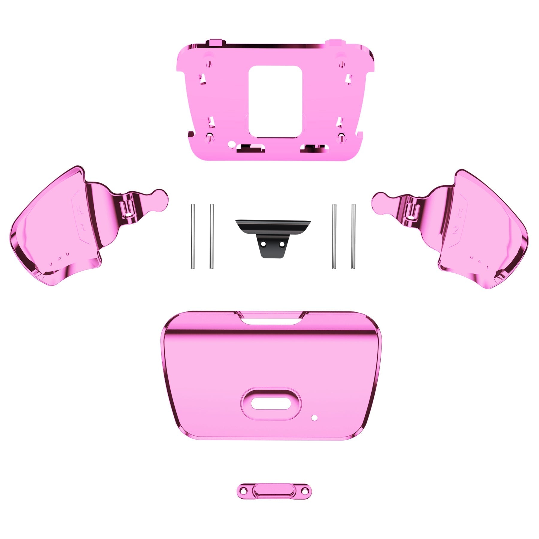 eXtremeRate Replacement Redesigned K1 K2 Back Buttons for eXtremerate RISE Remap Kit, Compatible with PS5 Controller - Chrome Pink eXtremeRate