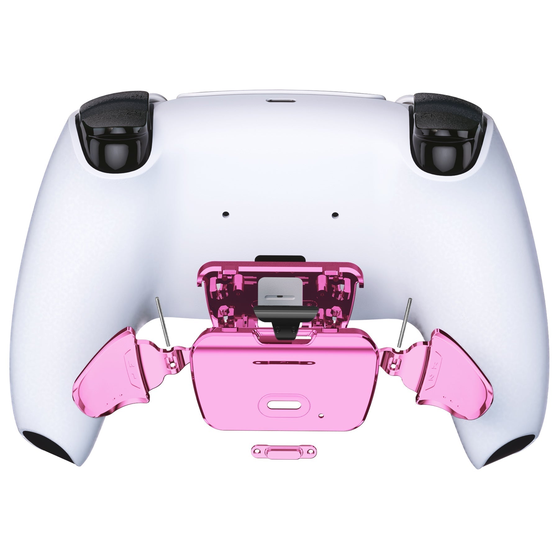 eXtremeRate Replacement Redesigned K1 K2 Back Buttons for eXtremerate RISE Remap Kit, Compatible with PS5 Controller - Chrome Pink eXtremeRate