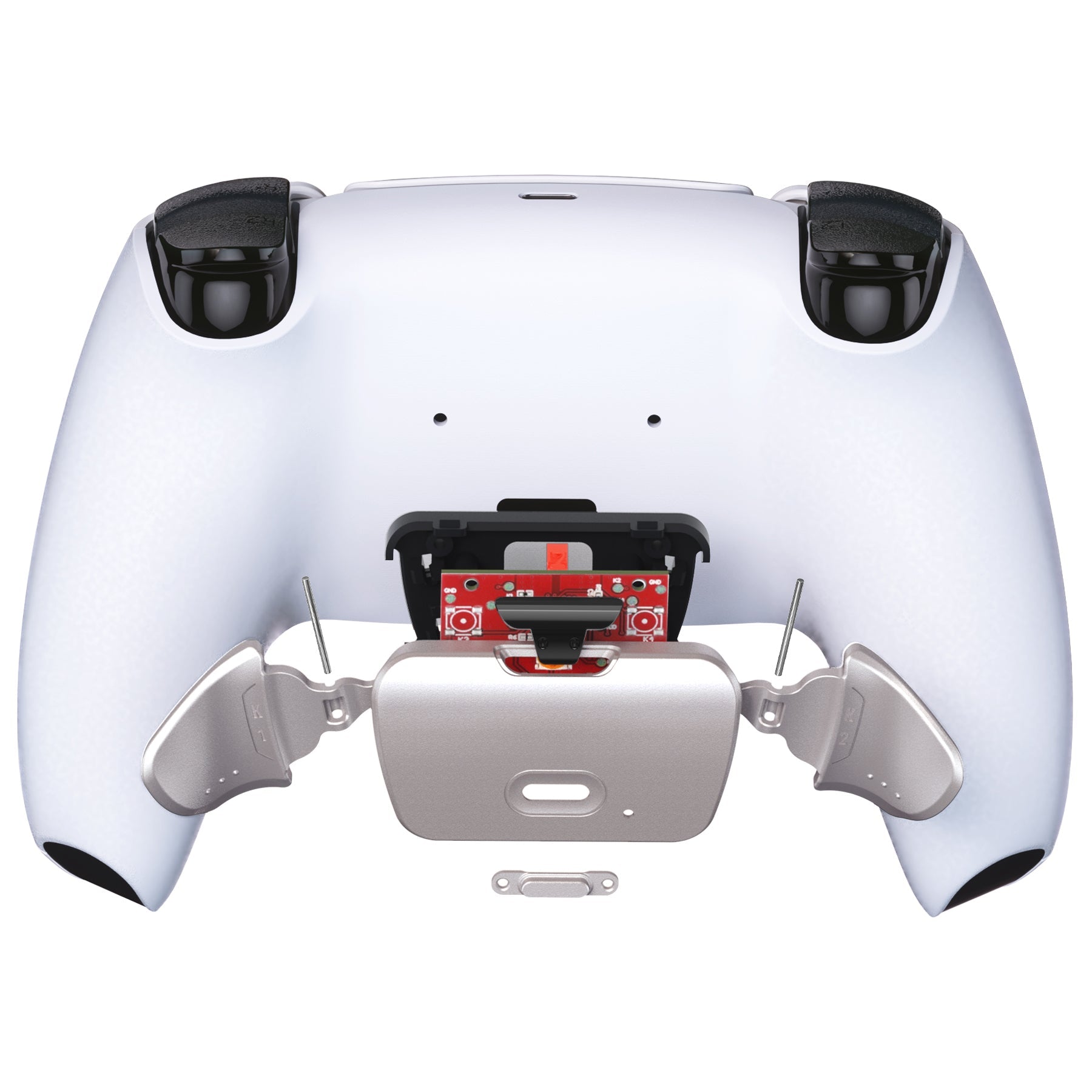 eXtremeRate Real Metal Buttons (RMB) Version Redesigned K1 K2 Back Buttons & Remap PCB Board for eXtremerate RISE Remap Kit, Compatible with PS5 Controller - Silver eXtremeRate