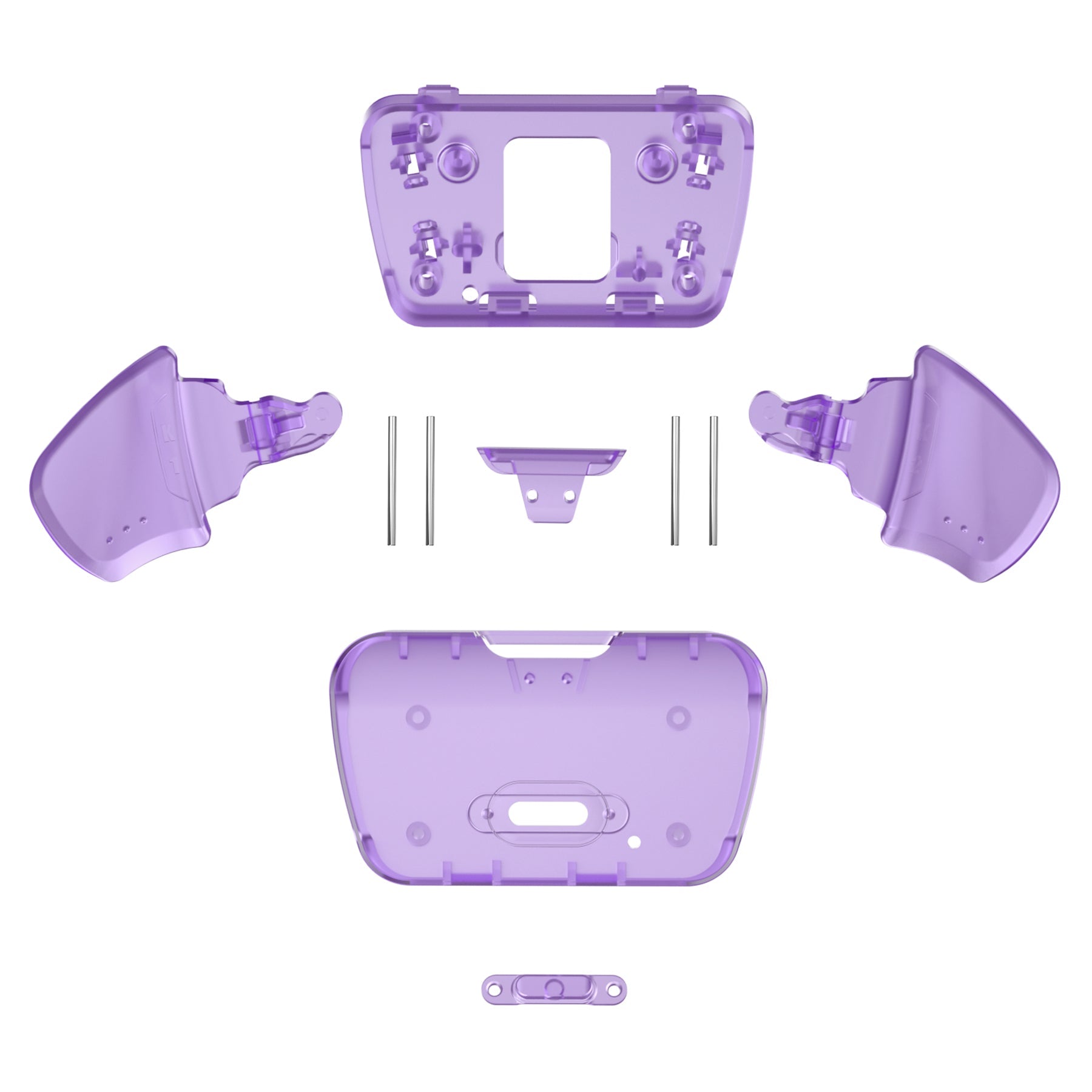 eXtremeRate Replacement Redesigned K1 K2 Back Buttons for eXtremerate RISE Remap Kit, Compatible with PS5 Controller - Clear Atomic Purple eXtremeRate