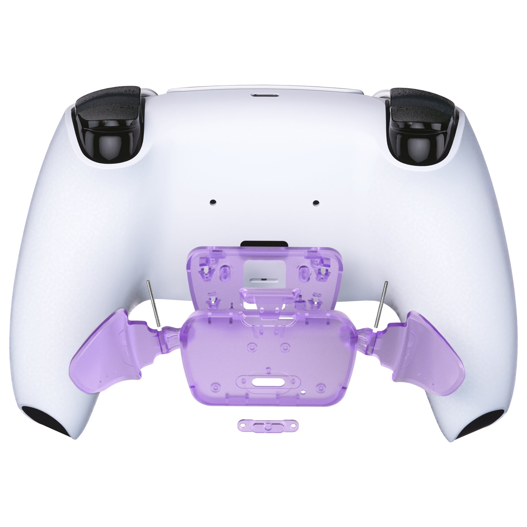 eXtremeRate Replacement Redesigned K1 K2 Back Buttons for eXtremerate RISE Remap Kit, Compatible with PS5 Controller - Clear Atomic Purple eXtremeRate