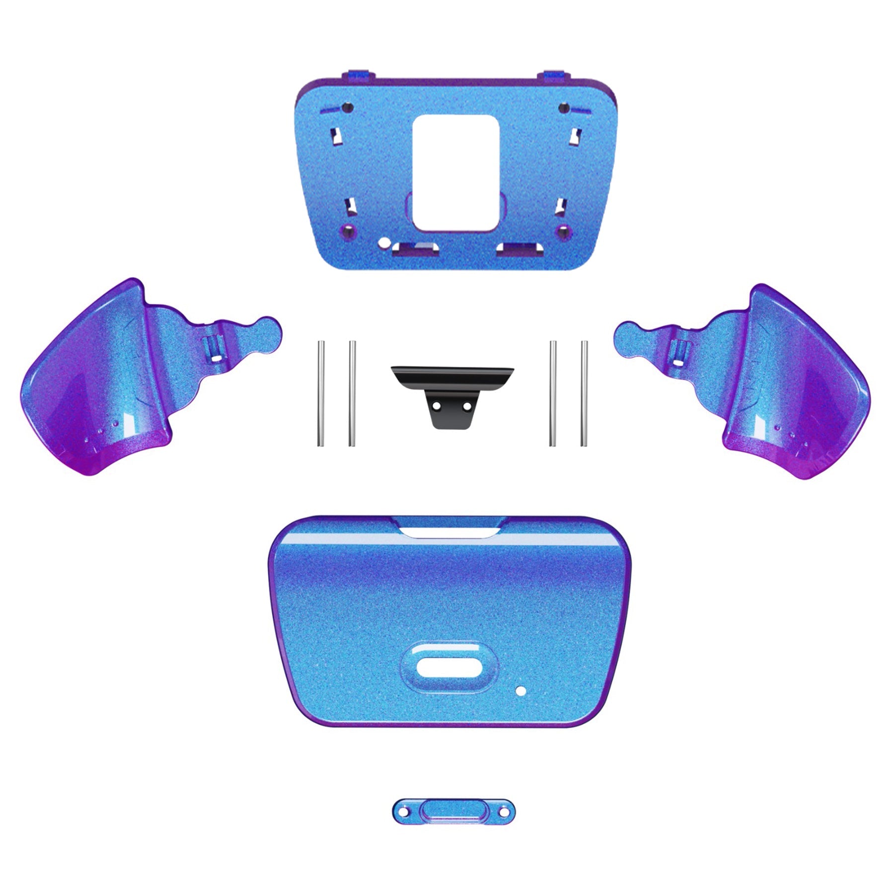 eXtremeRate Replacement Redesigned K1 K2 Back Buttons for eXtremerate RISE Remap Kit, Compatible with PS5 Controller - Chameleon Purple Blue eXtremeRate