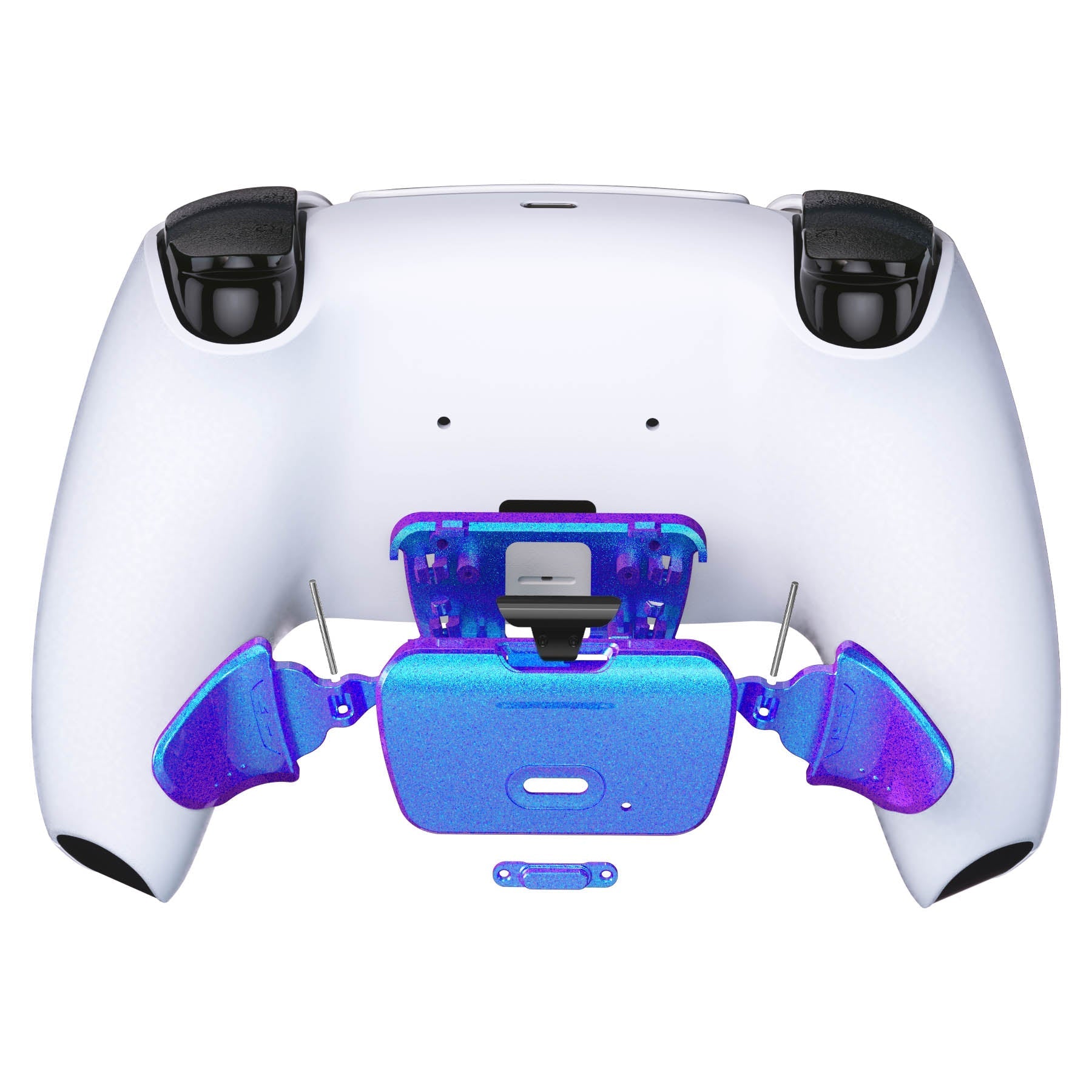eXtremeRate Replacement Redesigned K1 K2 Back Buttons for eXtremerate RISE Remap Kit, Compatible with PS5 Controller - Chameleon Purple Blue eXtremeRate