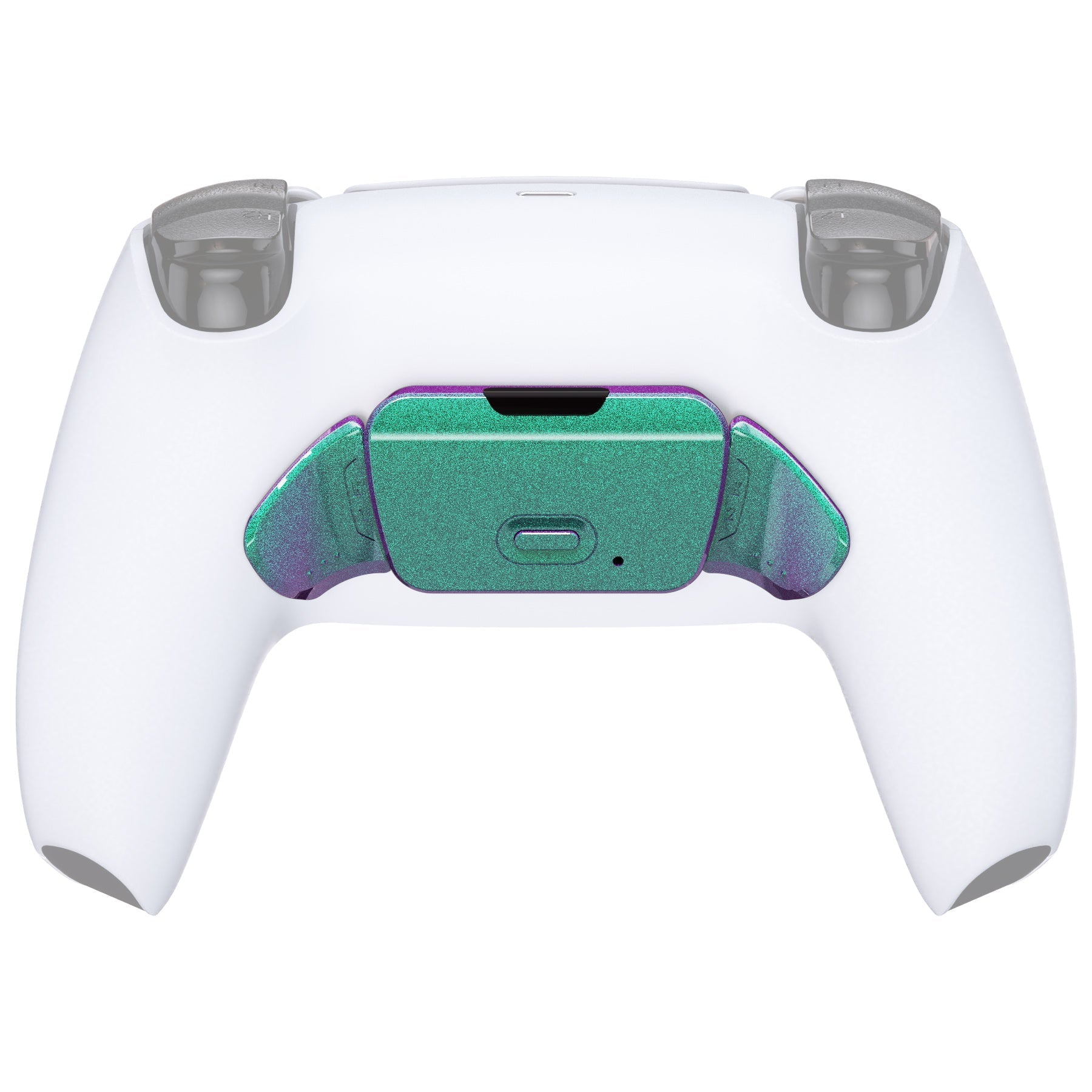 eXtremeRate Replacement Redesigned K1 K2 Back Buttons for eXtremerate RISE Remap Kit, Compatible with PS5 Controller - Chameleon Green Purple eXtremeRate
