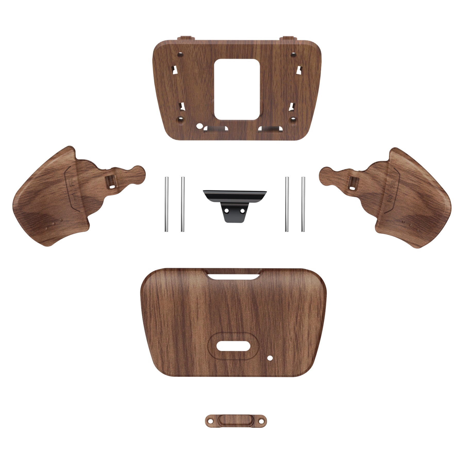 eXtremeRate Replacement Redesigned K1 K2 Back Buttons for eXtremerate RISE Remap Kit, Compatible with PS5 Controller - Wood Grain eXtremeRate