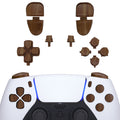 eXtremeRate Replacement Full Set Buttons Compatible with PS5 Controller BDM-030/040/050/060 - Wood Grain eXtremeRate