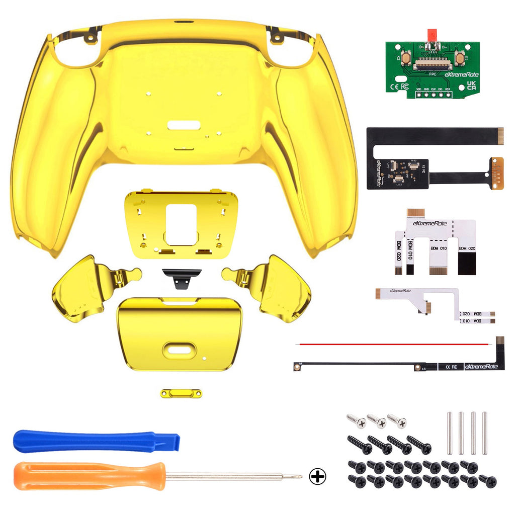 eXtremeRate Remappable Rise 2.0 Remap Kit for PS5 Controller BDM-010 & BDM-020 - Chrome Gold eXtremeRate