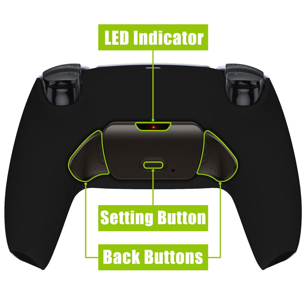 eXtremeRate Black Real Metal Buttons (RMB) Version RISE 2.0 Remap Kit for PS5 Controller BDM-010/020 - Black eXtremeRate