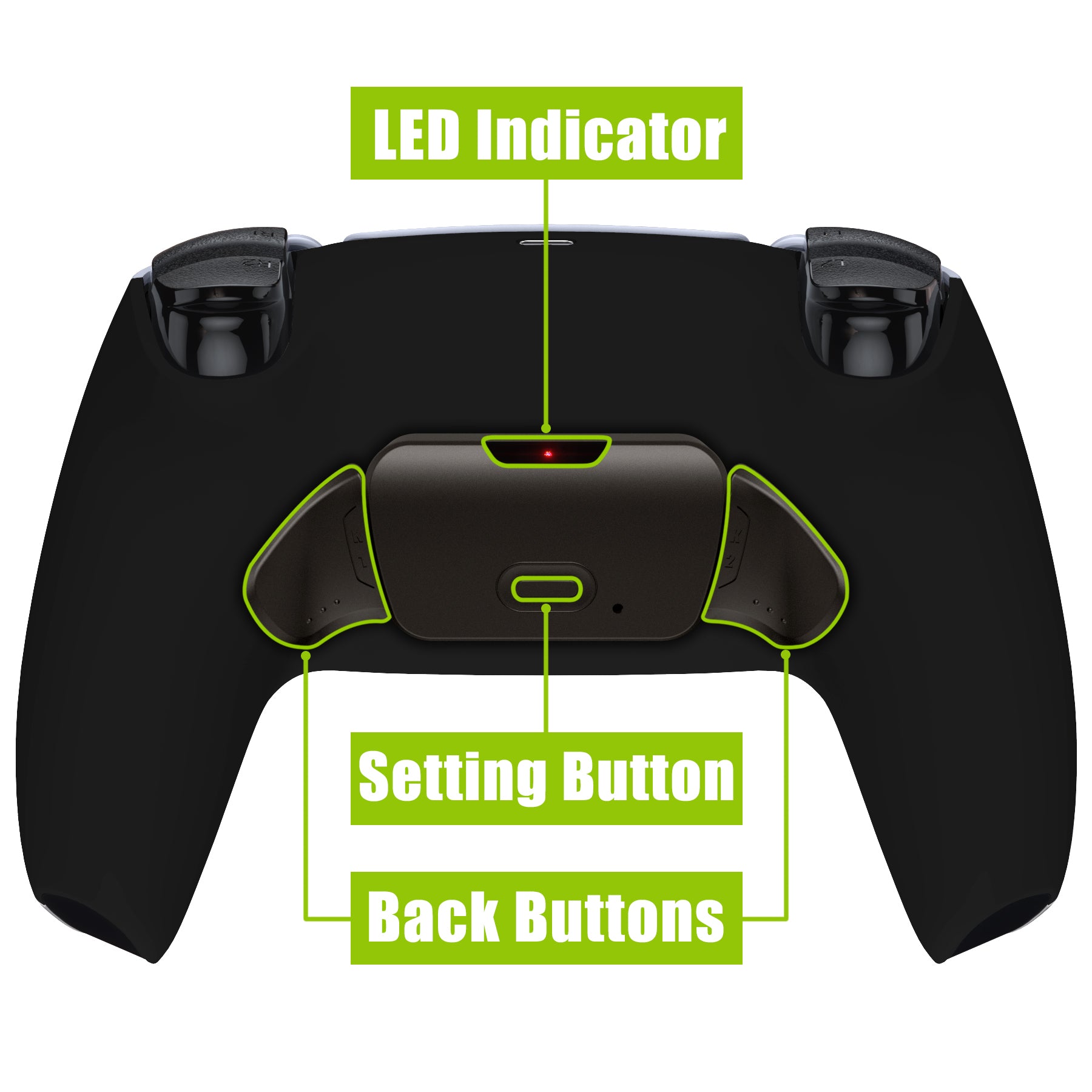 eXtremeRate Black Real Metal Buttons (RMB) Version RISE 2.0 Remap Kit for PS5 Controller BDM-010/020 - Black eXtremeRate