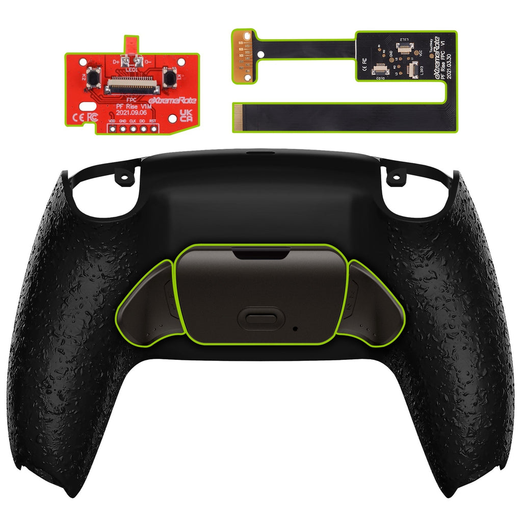eXtremeRate Black Real Metal Buttons (RMB) Version RISE 2.0 Remap Kit for PS5 Controller BDM-010/020 - Textured Black eXtremeRate