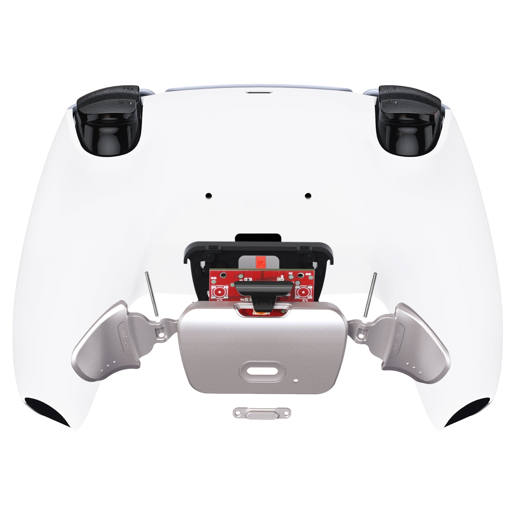 eXtremeRate Silver Real Metal Buttons (RMB) Version RISE 2.0 Remap Kit for PS5 Controller BDM-010/020 - White eXtremeRate
