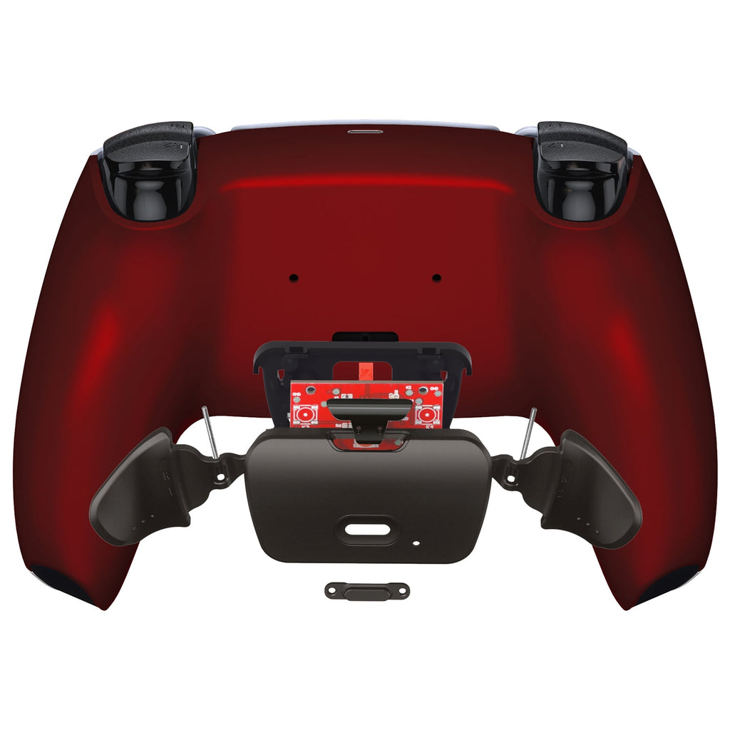 eXtremeRate Black Real Metal Buttons (RMB) Version RISE 2.0 Remap Kit for PS5 Controller BDM-010/020 - Scarlet Red eXtremeRate