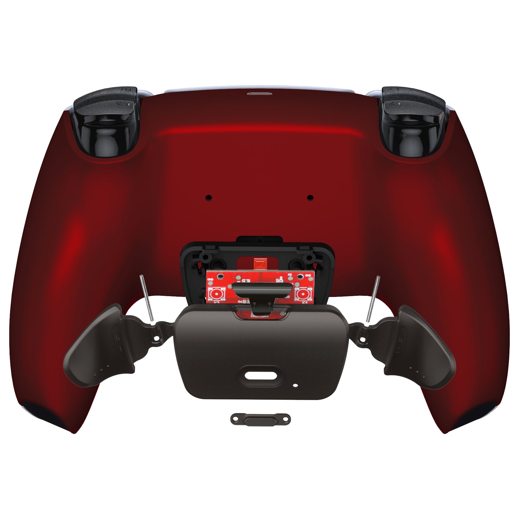 eXtremeRate Black Real Metal Buttons (RMB) Version RISE Remap Kit for PS5 Controller BDM-030/040/050 - Scarlet Red eXtremeRate