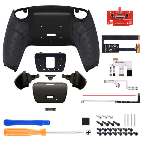 eXtremeRate Black Real Metal Buttons (RMB) Version RISE 2.0 Remap Kit for PS5 Controller BDM-010/020 - Rubberized Black eXtremeRate