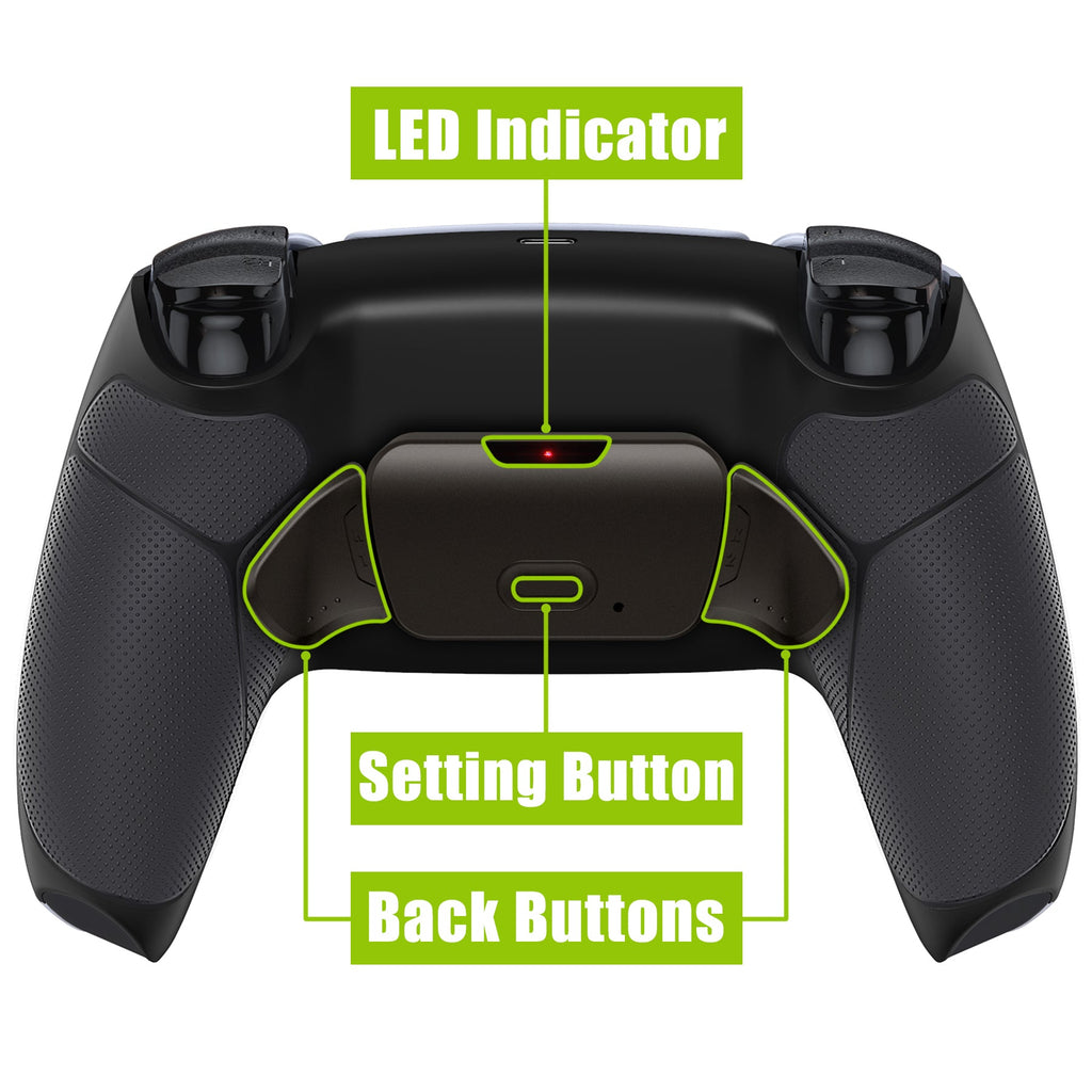 eXtremeRate Black Real Metal Buttons (RMB) Version RISE 2.0 Remap Kit for PS5 Controller BDM-010/020 - Rubberized Black eXtremeRate