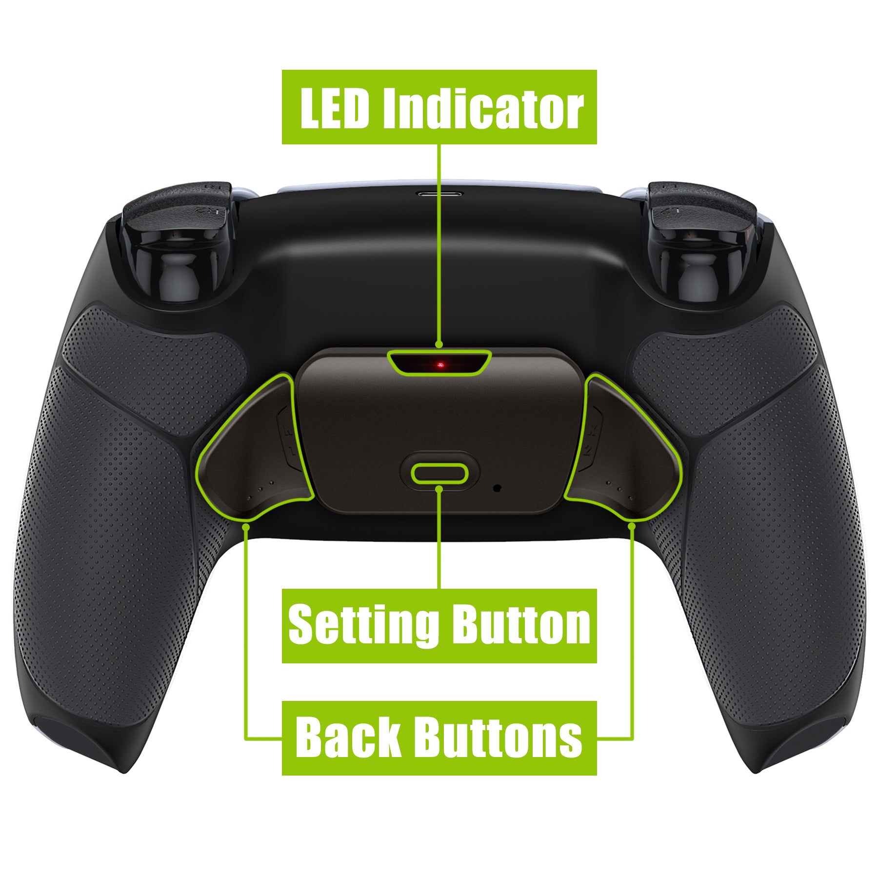 eXtremeRate Black Real Metal Buttons (RMB) Version RISE 2.0 Remap Kit for PS5 Controller BDM-010/020 - Rubberized Black eXtremeRate