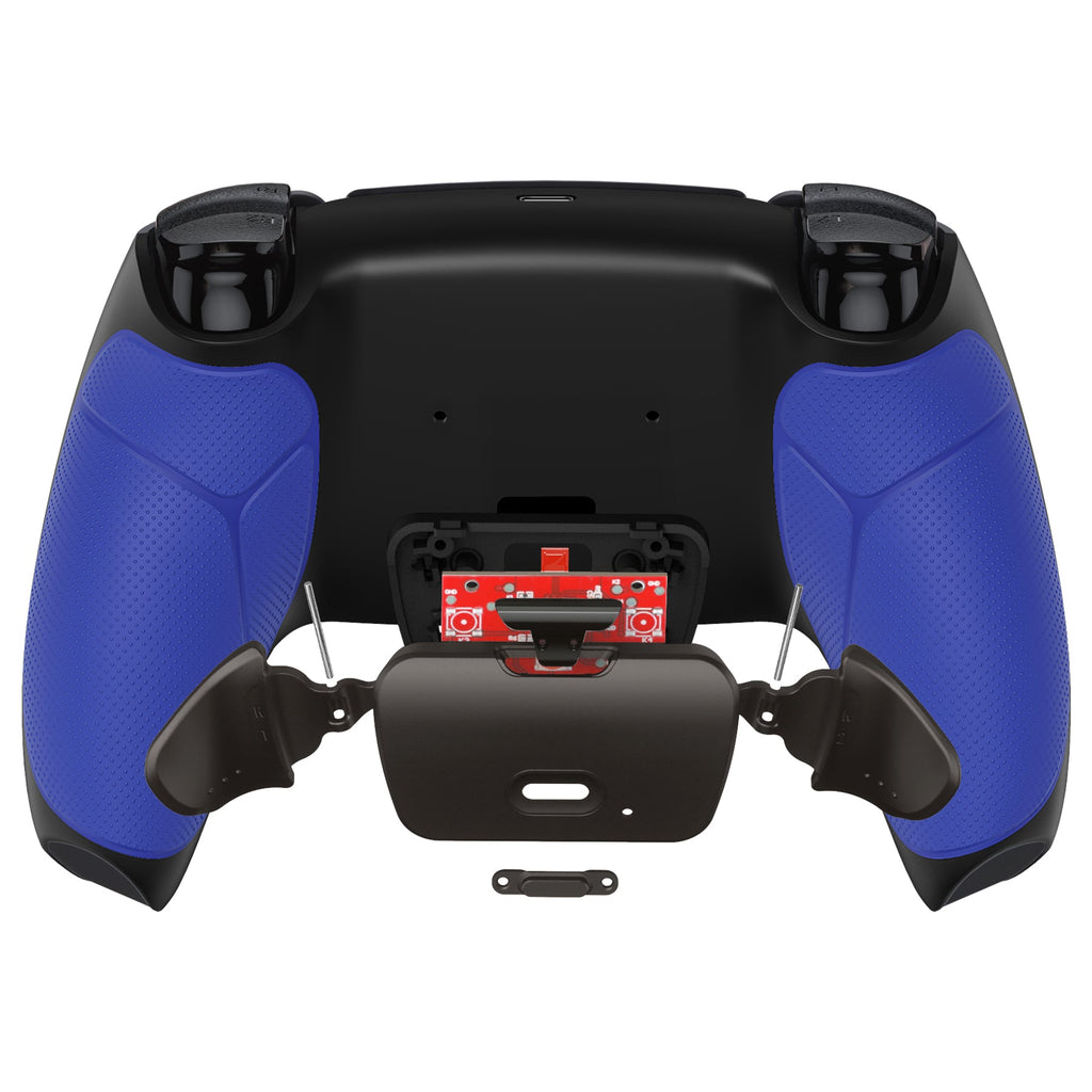 eXtremeRate Black Real Metal Buttons (RMB) Version RISE 2.0 Remap Kit for PS5 Controller BDM-010/020 - Rubberized Blue eXtremeRate