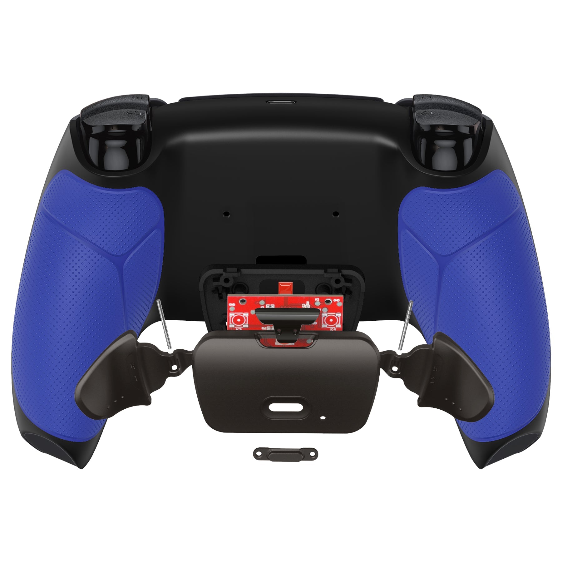 eXtremeRate Black Real Metal Buttons (RMB) Version RISE 2.0 Remap Kit for PS5 Controller BDM-010/020 - Rubberized Blue eXtremeRate
