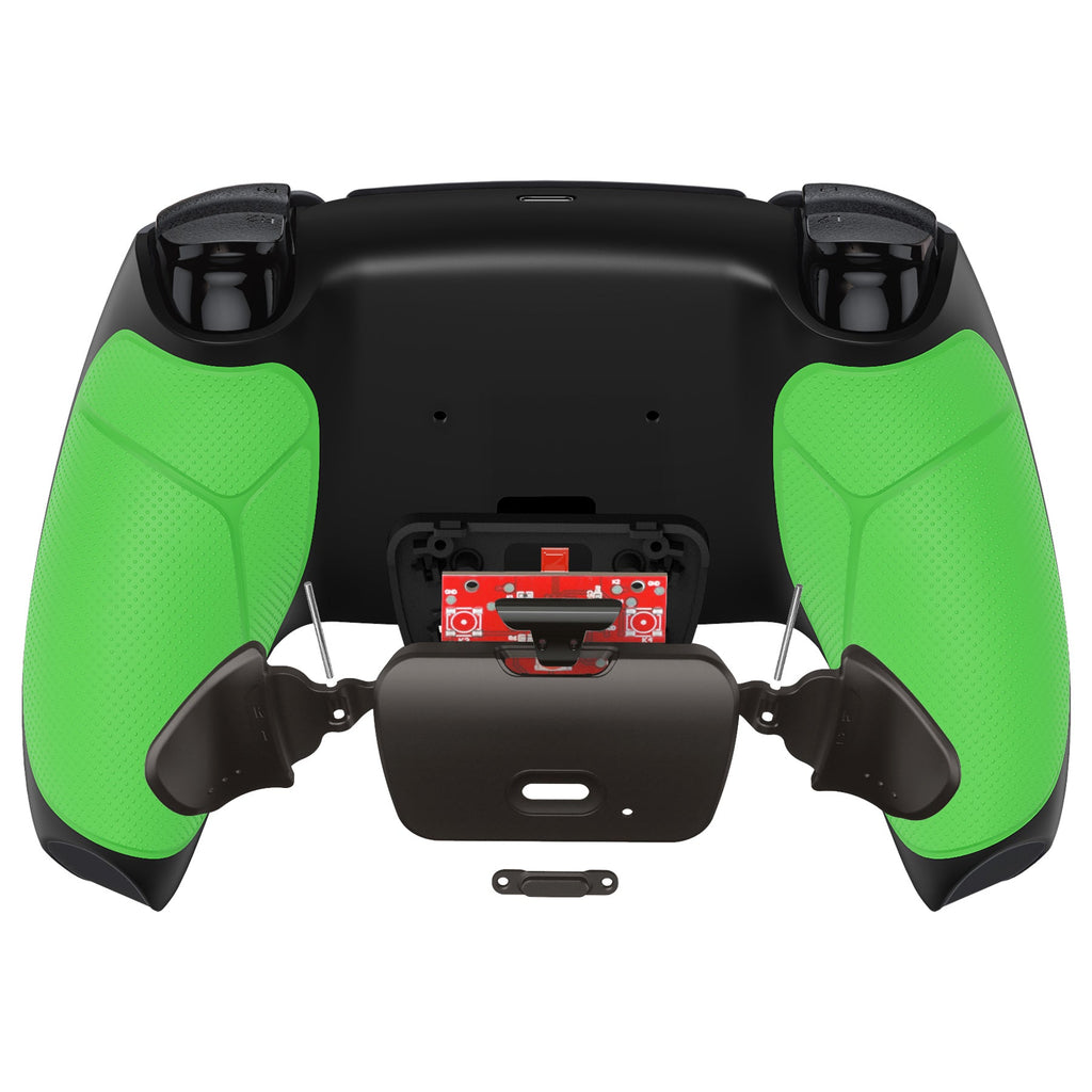 eXtremeRate Black Real Metal Buttons (RMB) Version RISE 2.0 Remap Kit for PS5 Controller BDM-010/020 - Rubberized Green eXtremeRate