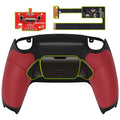 eXtremeRate Black Real Metal Buttons (RMB) Version RISE 2.0 Remap Kit for PS5 Controller BDM-010/020 - Rubberized Red eXtremeRate