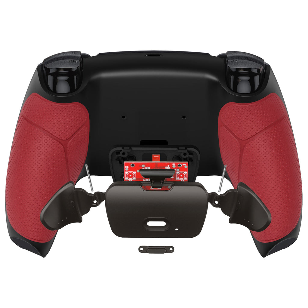 eXtremeRate Black Real Metal Buttons (RMB) Version RISE 2.0 Remap Kit for PS5 Controller BDM-010/020 - Rubberized Red eXtremeRate
