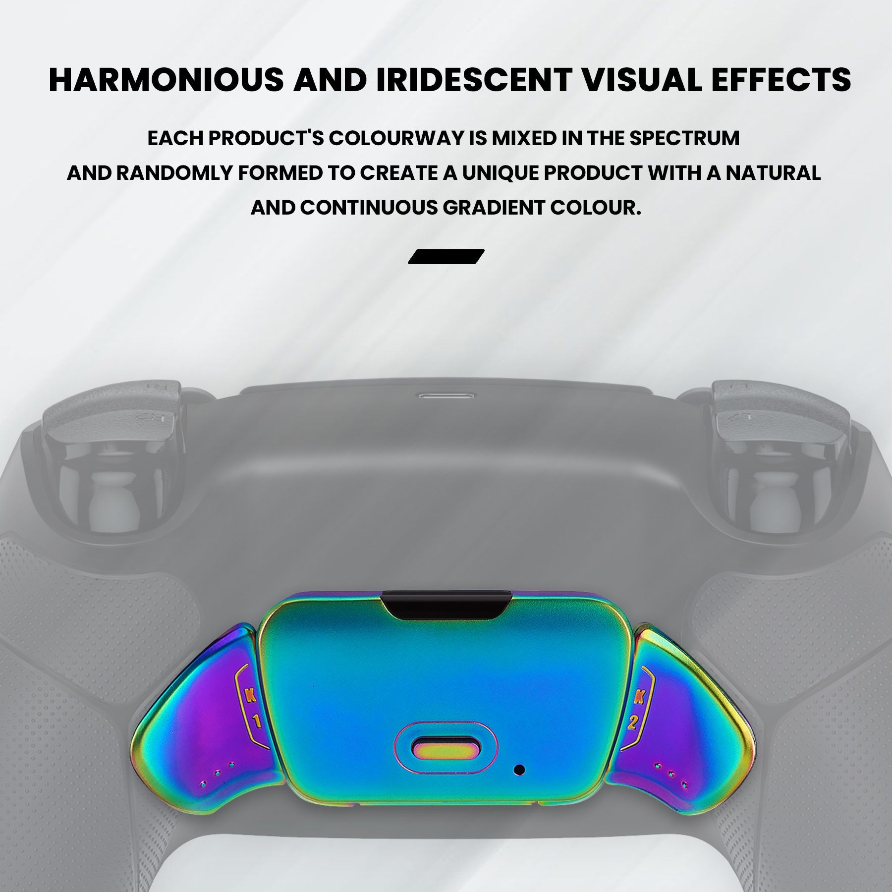 eXtremeRate Rainbow Aura Blue & Purple Real Metal Buttons (RMB) Version RISE 2.0 Remap Kit for PS5 Controller BDM-010/020 - Rubberized New Hope Gray & Classic Gray eXtremeRate