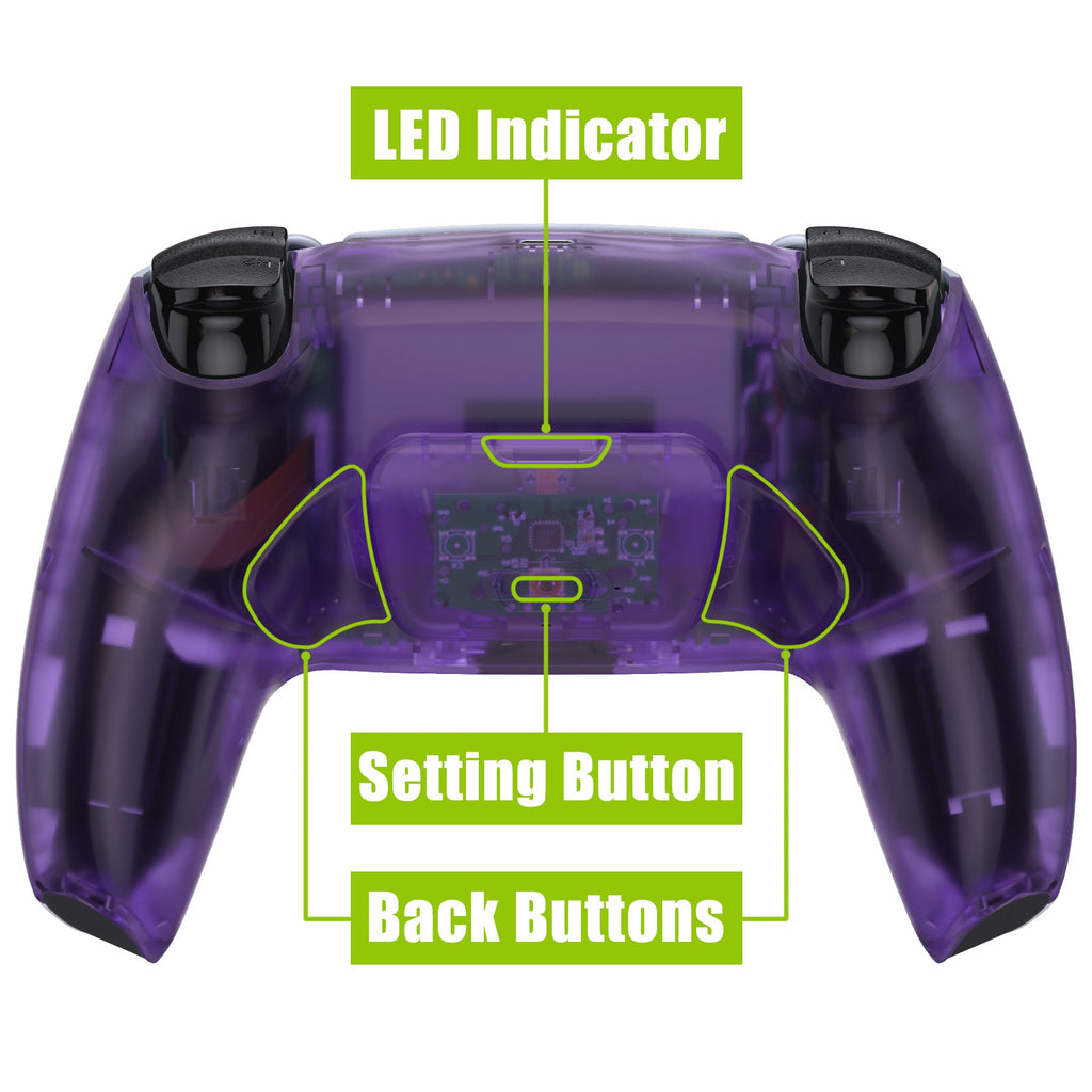 eXtremeRate Remappable Rise 2.0 Remap Kit for PS5 Controller BDM-010 & BDM-020 - Clear Atomic Purple eXtremeRate