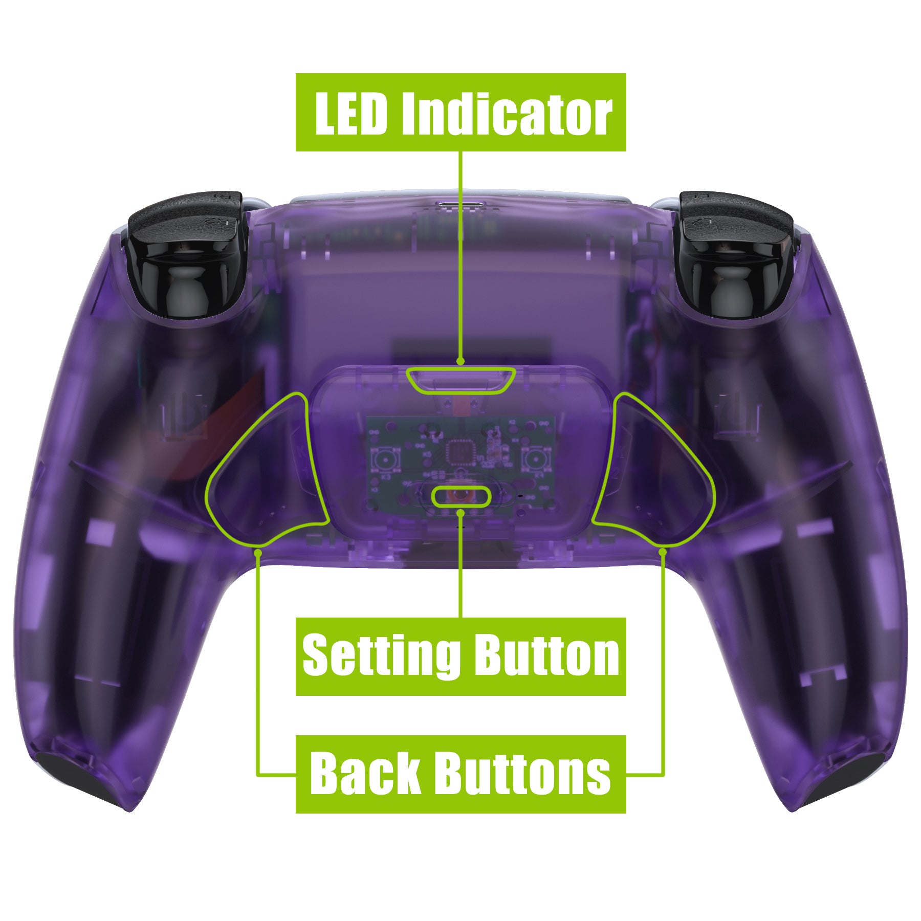 eXtremeRate Remappable Rise 2.0 Remap Kit for PS5 Controller BDM-010 & BDM-020 - Clear Atomic Purple eXtremeRate