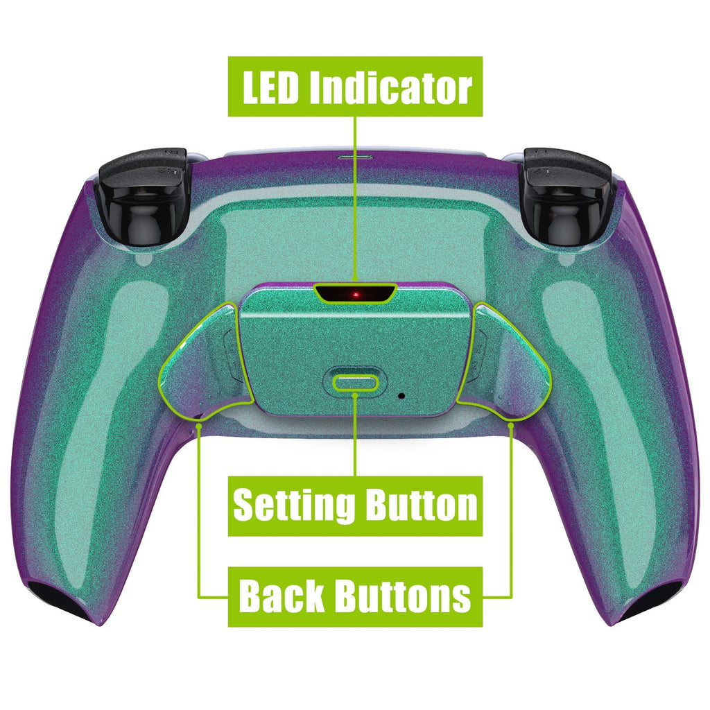 eXtremeRate Remappable Rise 2.0 Remap Kit for PS5 Controller BDM-010 & BDM-020 - Chameleon Green Purple eXtremeRate