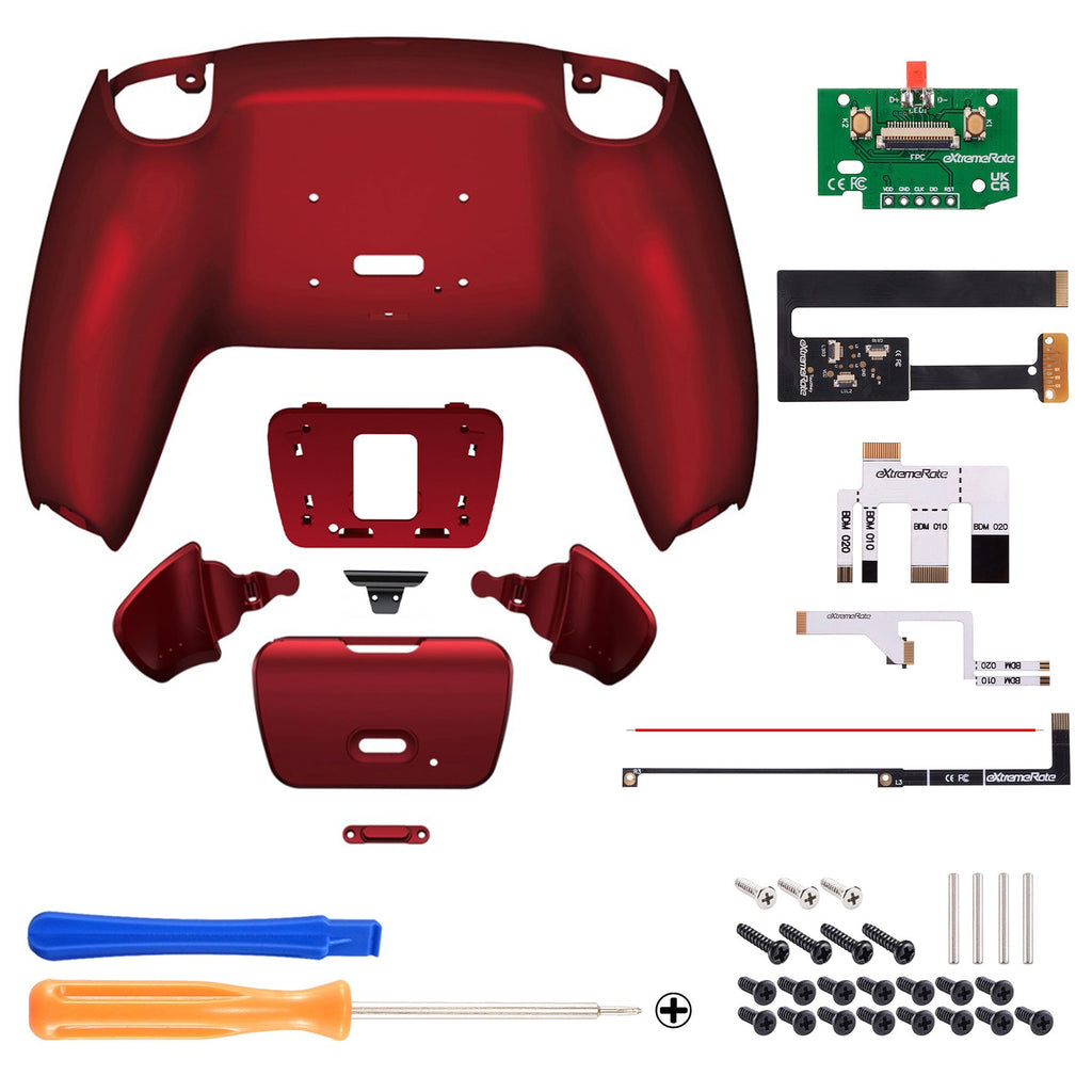 eXtremeRate Remappable Rise 2.0 Remap Kit for PS5 Controller BDM-010 & BDM-020 - Scarlet Red eXtremeRate
