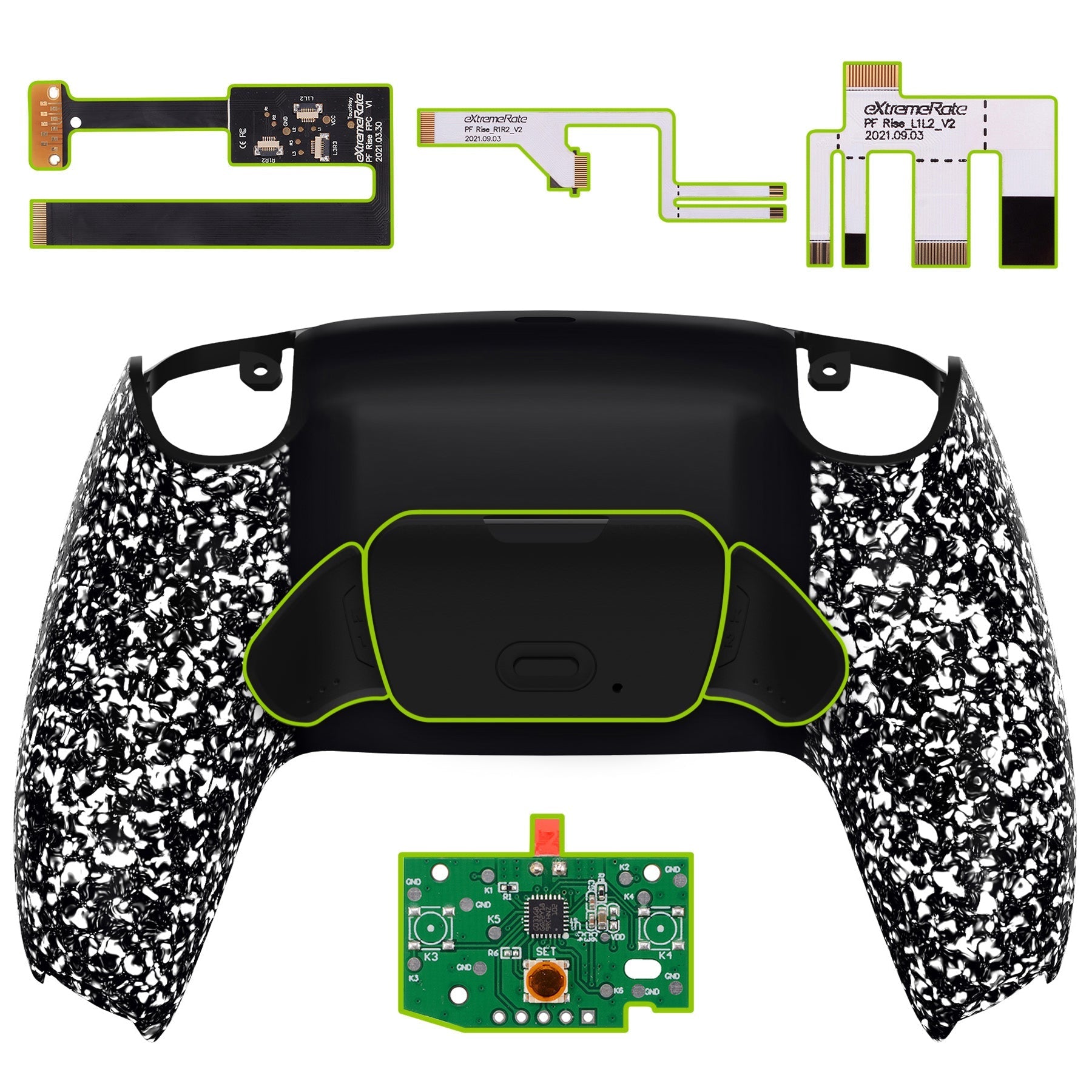eXtremeRate Remappable Rise 2.0 Remap Kit for PS5 Controller BDM-010 & BDM-020 - Textured White eXtremeRate