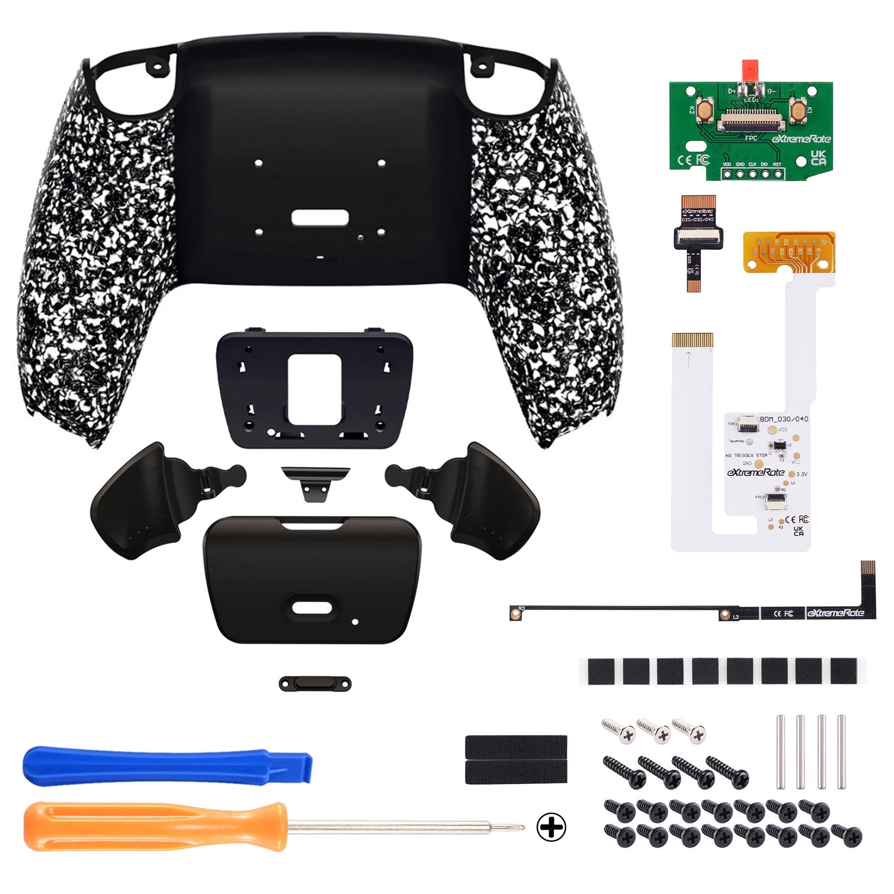 eXtremeRate Remappable RISE V3 Remap Kit for PS5 Controller BDM-030/040/050 - Textured White eXtremeRate