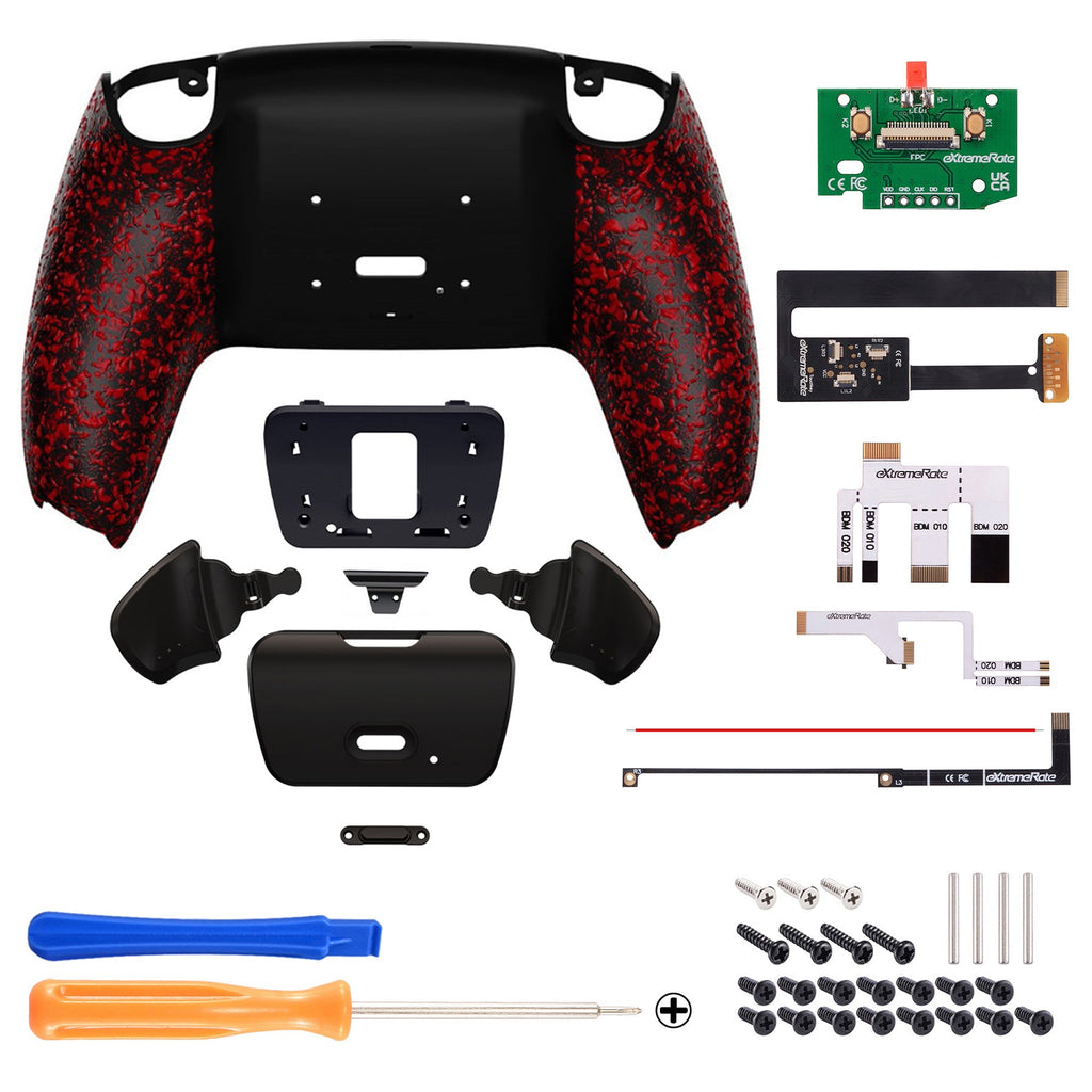 eXtremeRate Remappable Rise 2.0 Remap Kit for PS5 Controller BDM-010 & BDM-020 - Textured Red eXtremeRate