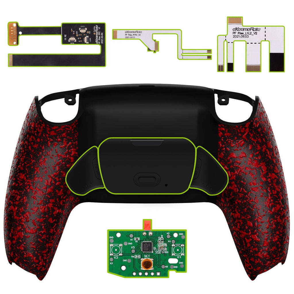 eXtremeRate Remappable Rise 2.0 Remap Kit for PS5 Controller BDM-010 & BDM-020 - Textured Red eXtremeRate