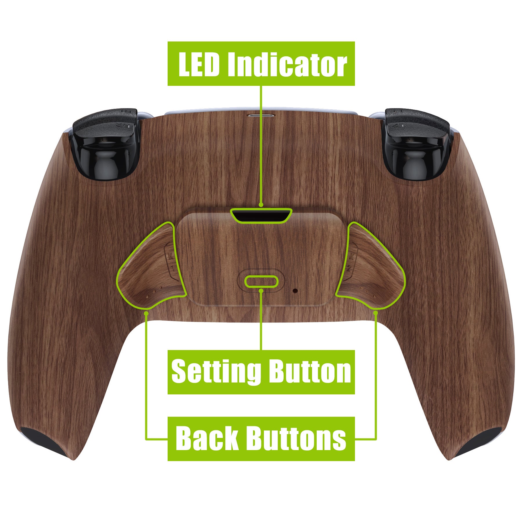 eXtremeRate Remappable Rise 2.0 Remap Kit for PS5 Controller BDM-010 & BDM-020 - Wood Grain eXtremeRate