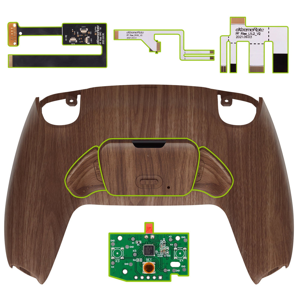 eXtremeRate Remappable Rise 2.0 Remap Kit for PS5 Controller BDM-010 & BDM-020 - Wood Grain eXtremeRate