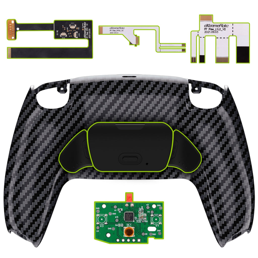 eXtremeRate Remappable Rise 2.0 Remap Kit for PS5 Controller BDM-010 & BDM-020 - Graphite Carbon Fiber eXtremeRate