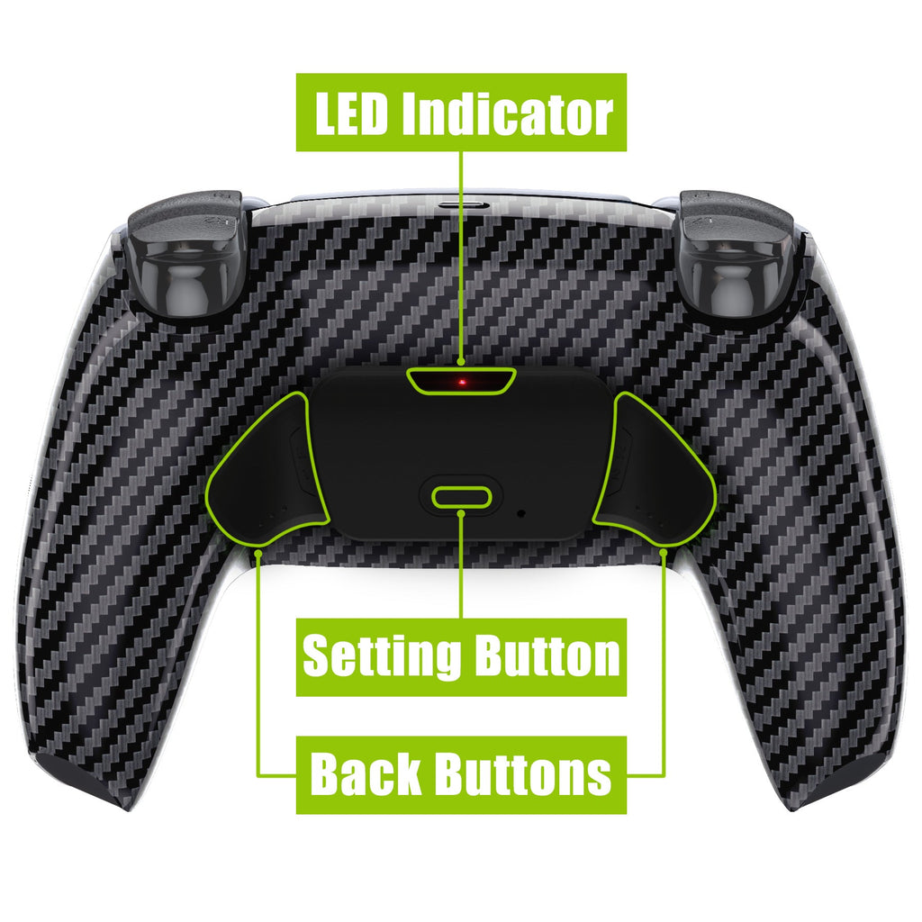 eXtremeRate Remappable Rise 2.0 Remap Kit for PS5 Controller BDM-010 & BDM-020 - Graphite Carbon Fiber eXtremeRate