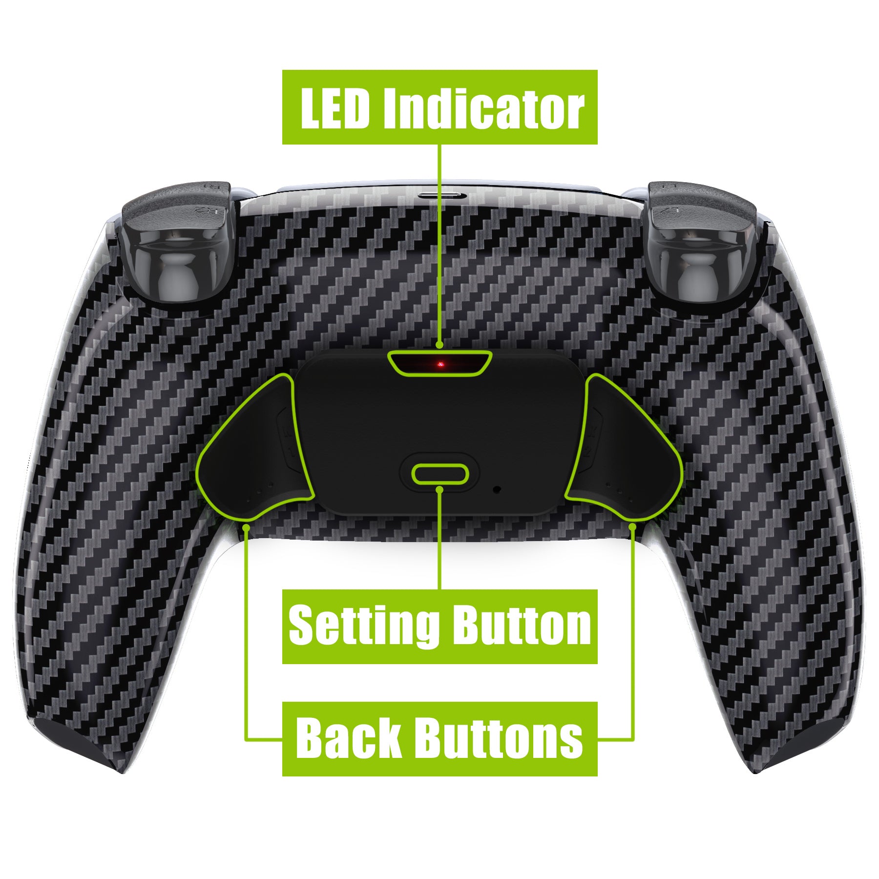 eXtremeRate Remappable Rise 2.0 Remap Kit for PS5 Controller BDM-010 & BDM-020 - Graphite Carbon Fiber eXtremeRate