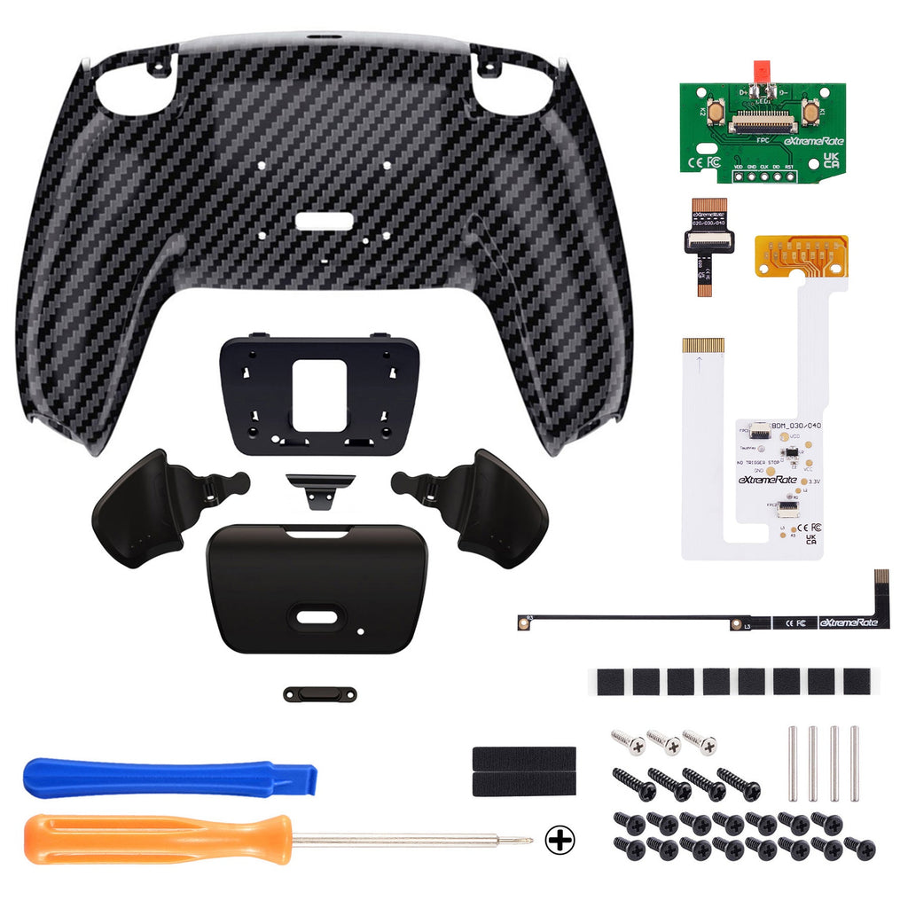 eXtremeRate Remappable RISE V3 Remap Kit for PS5 Controller BDM-030/040/050 - Graphite Carbon Fiber eXtremeRate