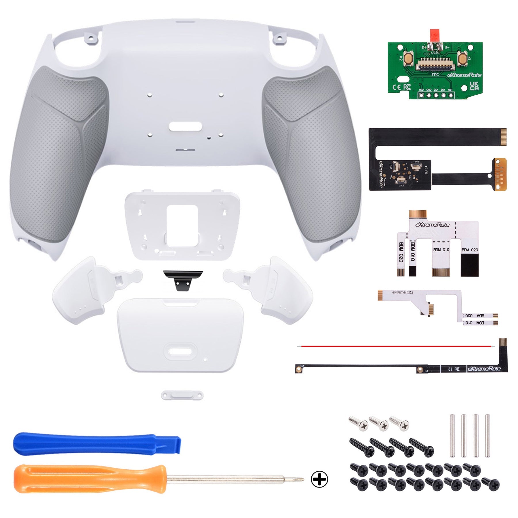 eXtremeRate Remappable Rise 2.0 Remap Kit for PS5 Controller BDM-010 & BDM-020 - Rubberized White eXtremeRate