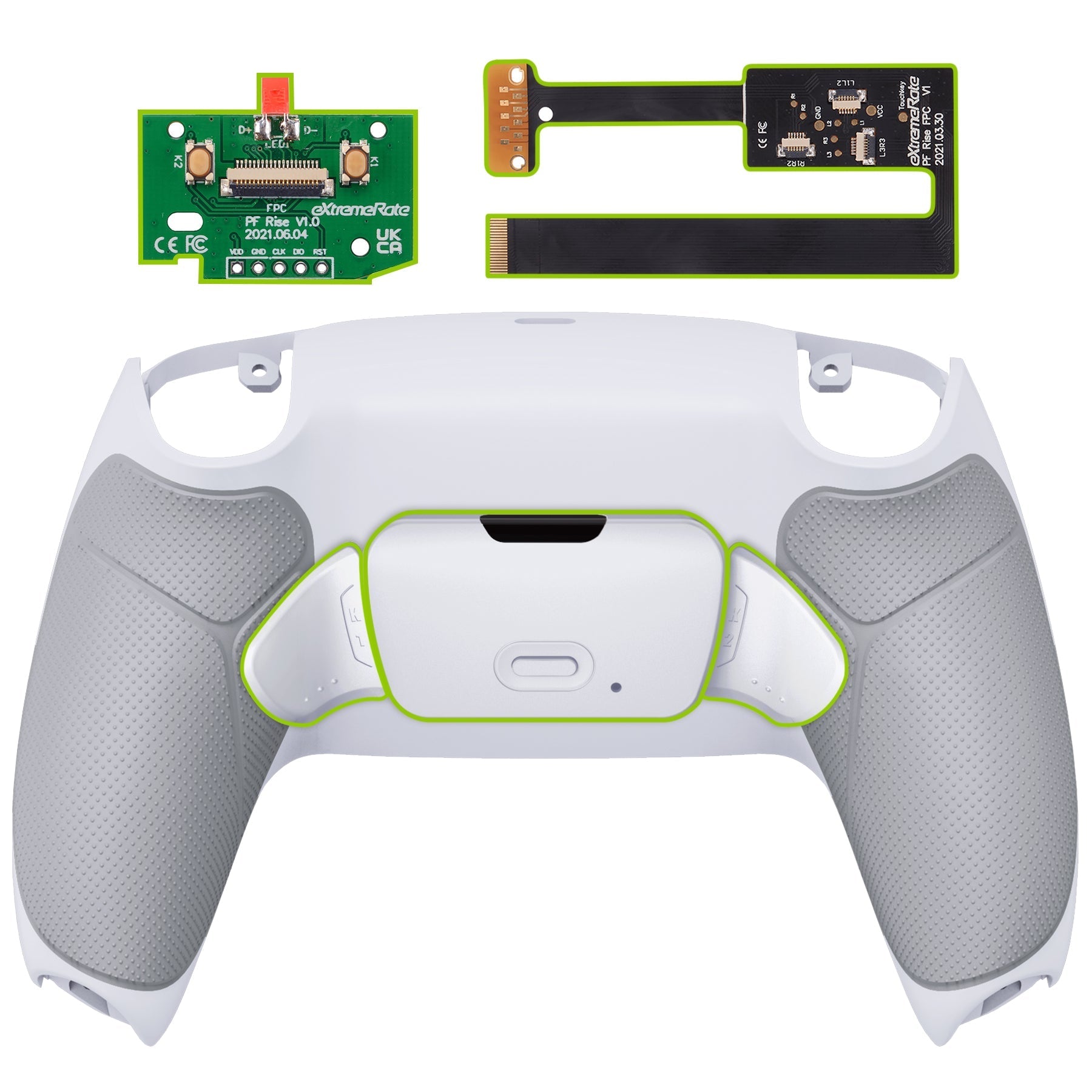 eXtremeRate Remappable Rise 2.0 Remap Kit for PS5 Controller BDM-010 & BDM-020 - Rubberized White eXtremeRate