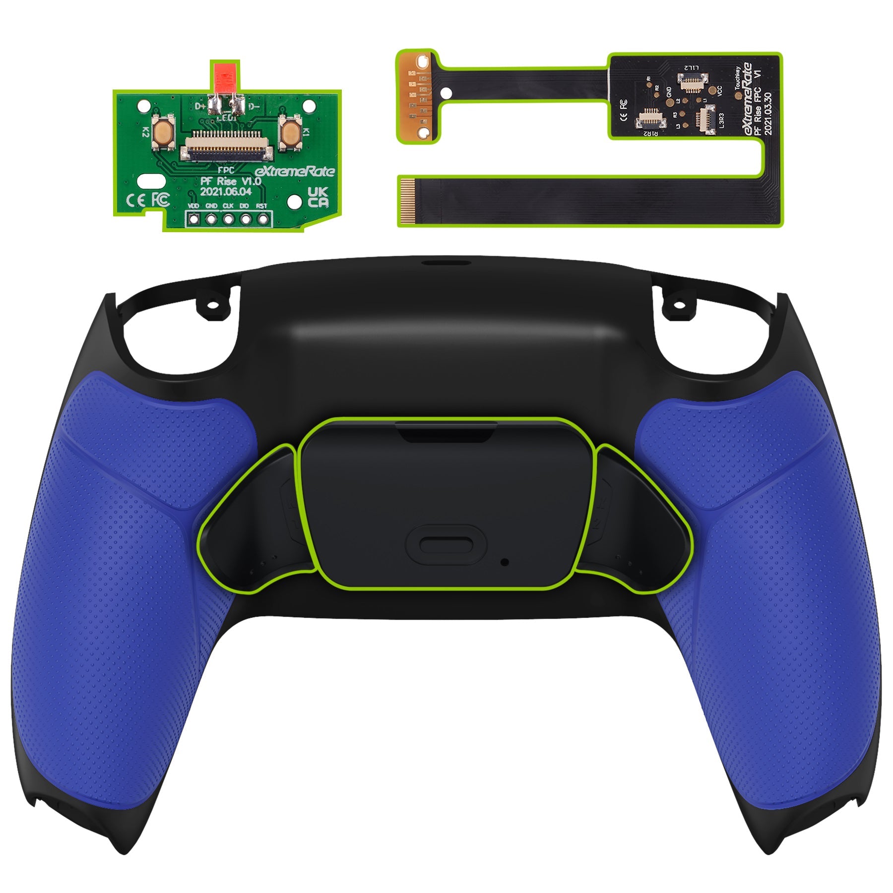 eXtremeRate Remappable Rise 2.0 Remap Kit for PS5 Controller BDM-010 & BDM-020 - Rubberized Blue eXtremeRate